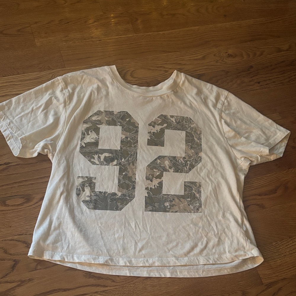 Rebellious One White Tee with Gray Camo '92'